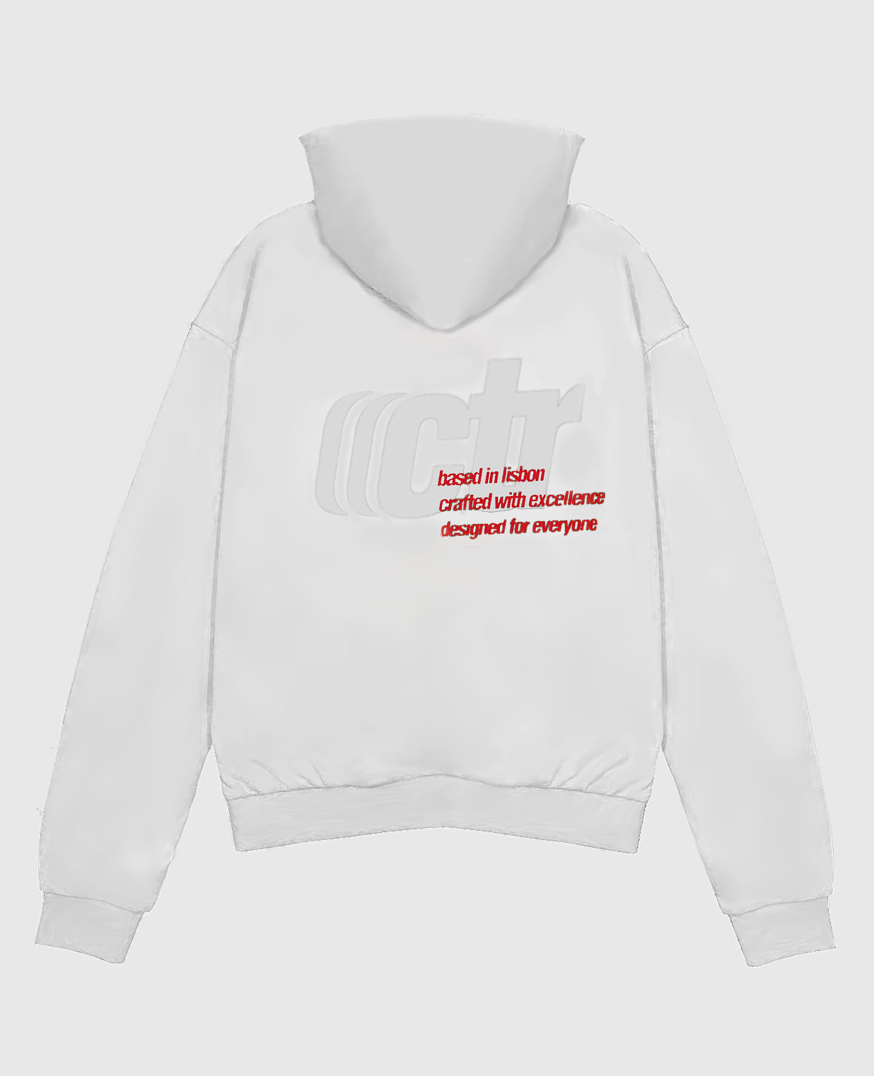 CTR WHITE HOODIE (460GSM)